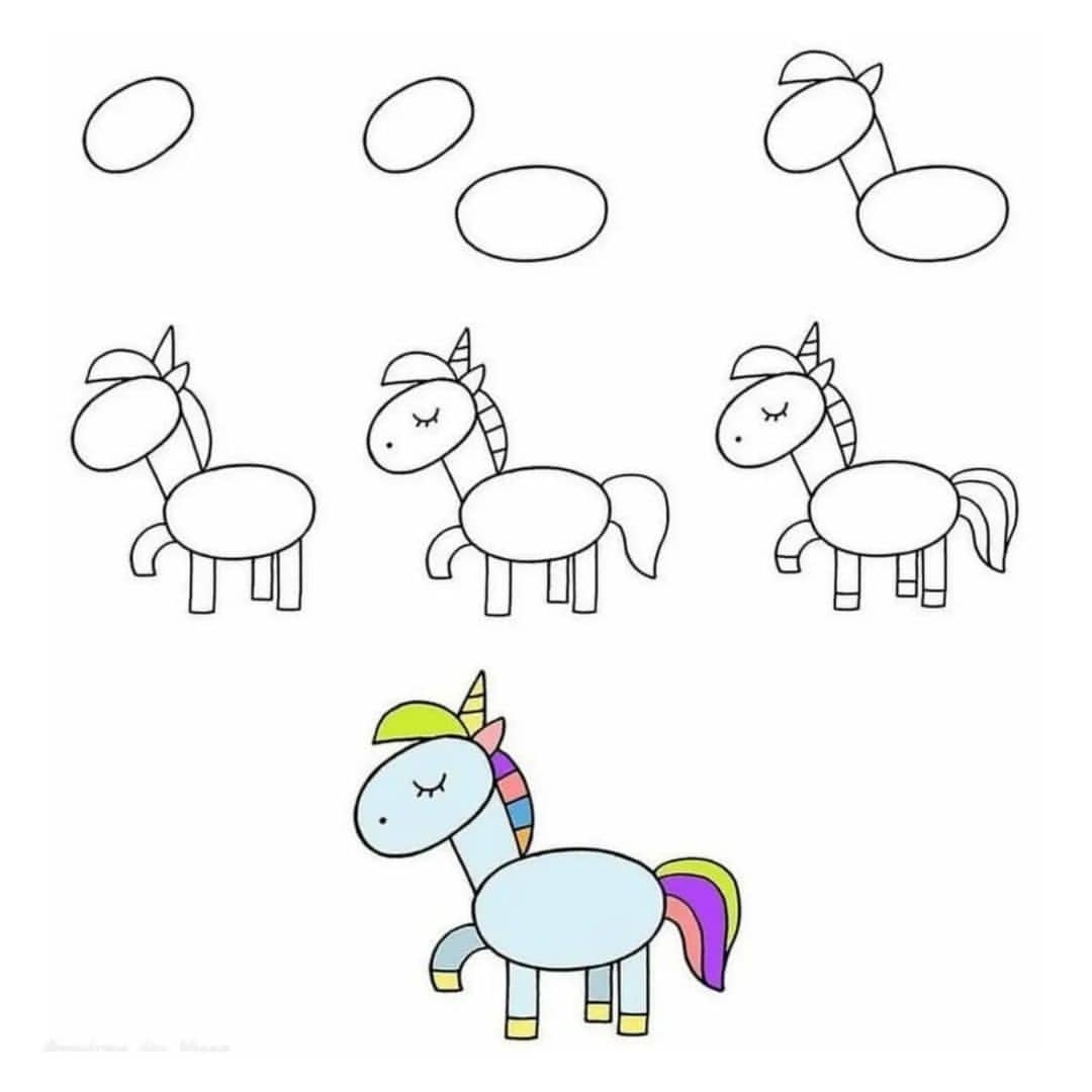 نقاشی اسب تکشاخ