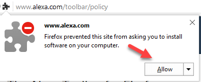 نصب مجدد الکسا در مرورگر فایرفاکس